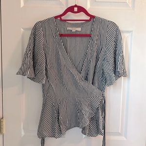 loft striped wrap top